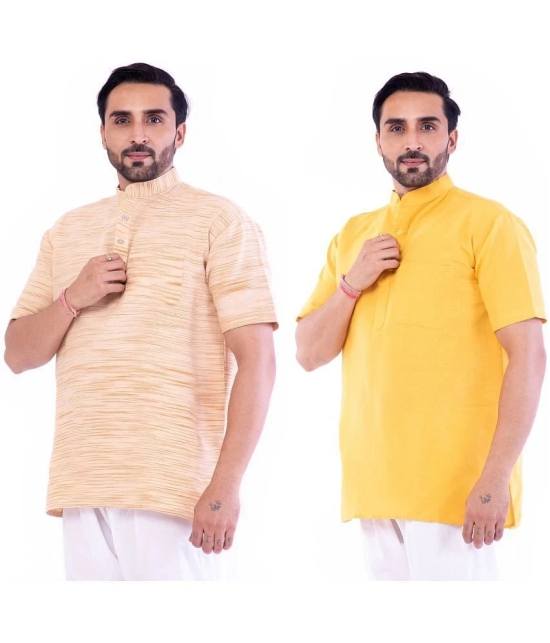 DESHBANDHU DBK - Muticolor Cotton Mens Regular Kurta ( Pack of 2 ) - None