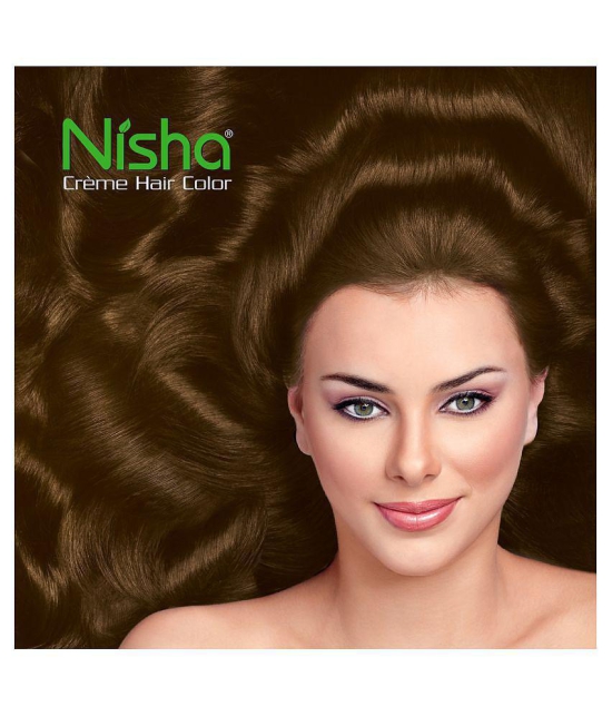 Nisha (60gm, 60ml, 12ml) Cream Permanent Hair Color Light Brown Light Brown 5 120 mL Pack of 2