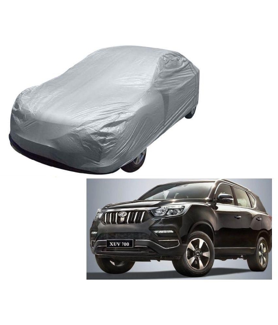 Kozdiko Silver Matty Car Body Cover with Buckle Belt For Mahindra XUV 700 (Alturas G4)