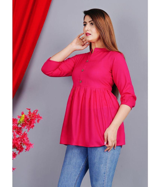 SIPET - Pink Rayon Womens Empire Top ( Pack of 1 ) - None