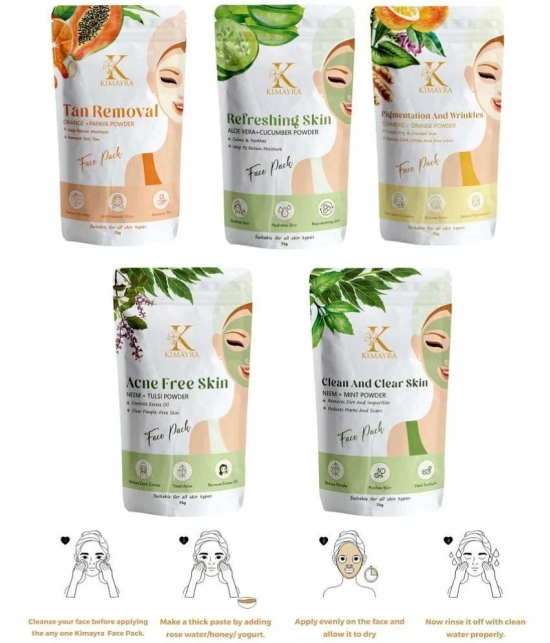 Kimayra Pure &Natural Face-Skin Care Pack Powder Combo For Acne, Glowing & Radiant Skin