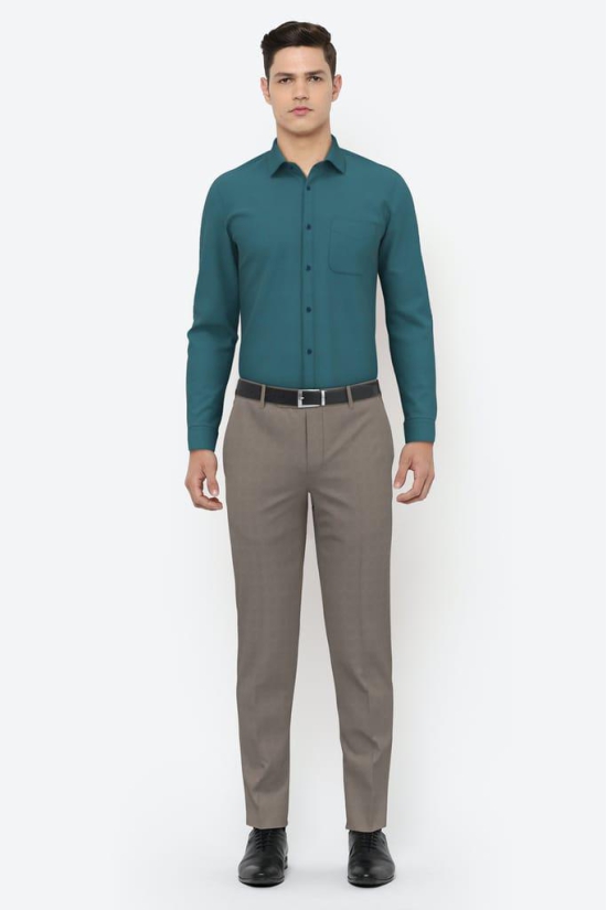 Men Green Slim Fit Formal Full Sleeves Formal Shirt