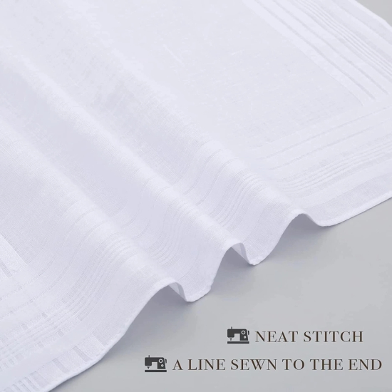 SHELTER Premium Mens 100% Cotton Soft Handkerchief Pure white Color Hanky (Size 41 x 42 cm) - Pack of 12