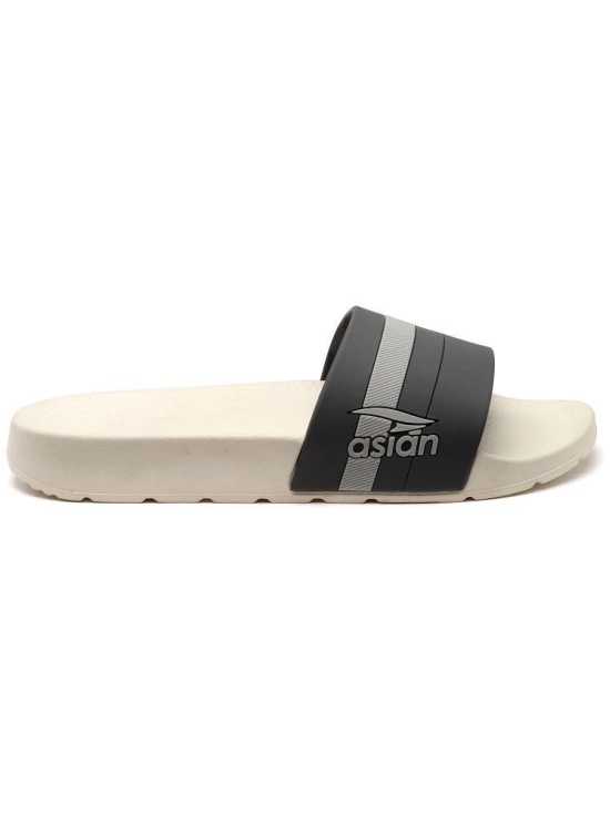 ASIAN Cream Mens Slide Flip Flop - None