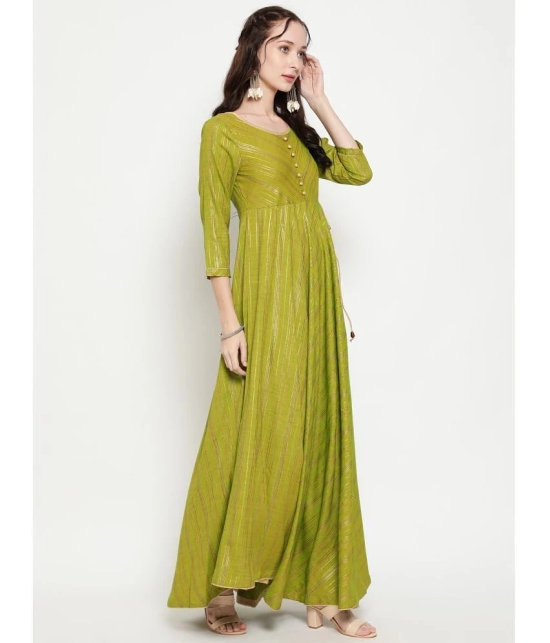 Antaran - Green Flared Viscose Womens Stitched Ethnic Gown ( Pack of 1 ) - None