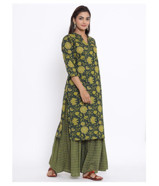 miravan Cotton Kurti With Sharara And Gharara - Stitched Suit - XXL