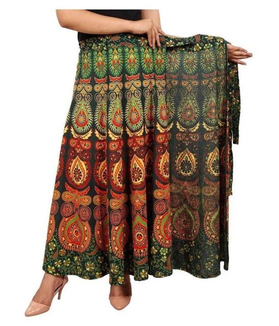 Rangun Cotton A-Line Skirt - Green - 37-41