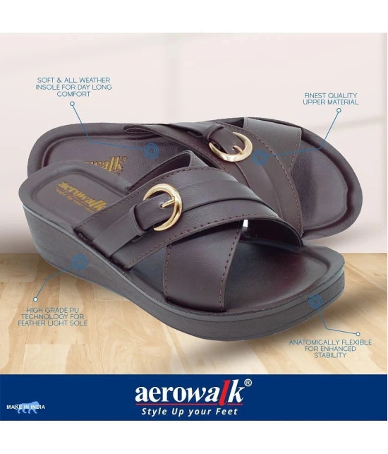 Aerowalk Brown Womens Flats - None