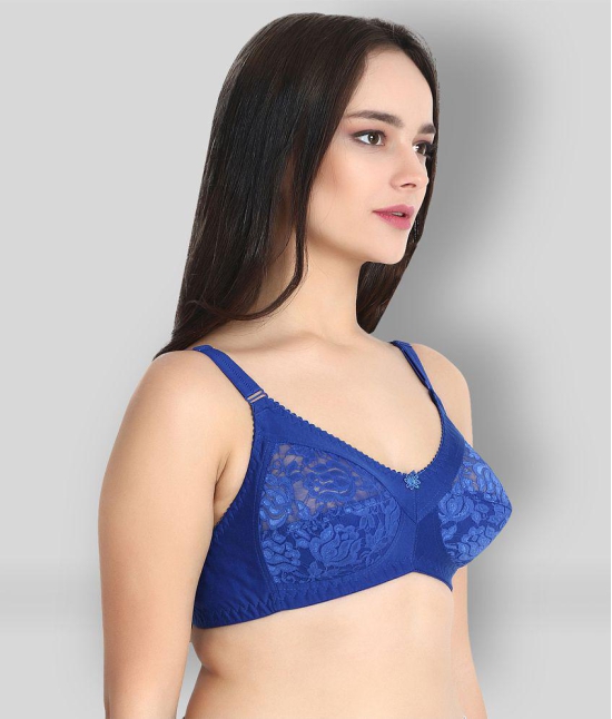 KYODO - Blue Cotton Blend Non Padded Women's Everyday Bra ( Pack of 1 ) - 44B