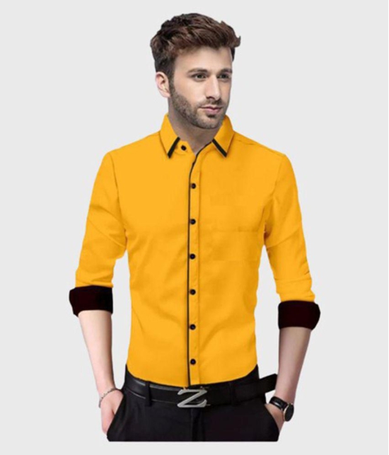 Life Roads - Yellow Cotton Slim Fit Men's Casual Shirt ( Pack of 1 ) - None