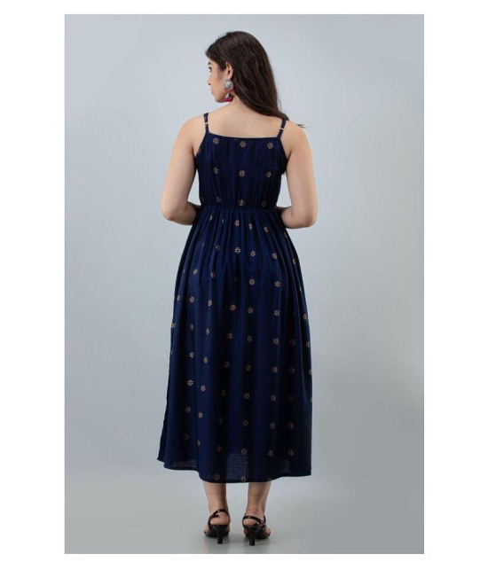 FABRR - Navy Blue Rayon Women's Fit And Flare Dress ( Pack of 1 ) - XL