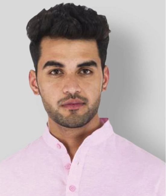 DESHBANDHU DBK - Pink Cotton Mens Regular Kurta ( Pack of 1 ) - None