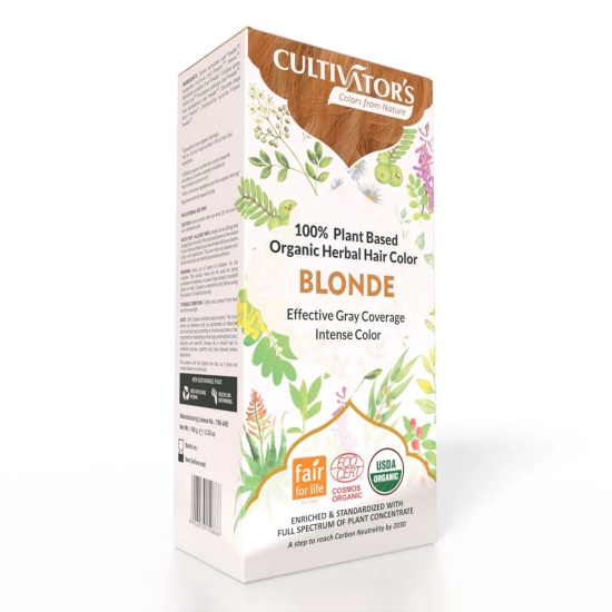 Cultivators Organic Hair Colour - Herbal Hair colour for Women and Men - Ammonia Free Hair Colour Powder - Natural Hair Colour Without Chemical, (Blonde) - 100g