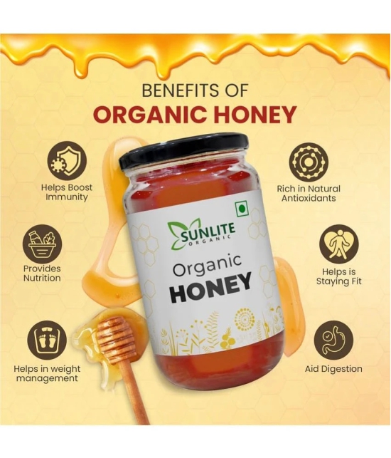 Sunlite Organic 100% Pure Organic Wildflower Honey Raw Unprocessed 500 g