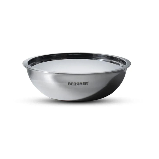 Bergner Argent Tri-Ply Stainless Steel Tasla with Stainless Steel Lid | Gas & Induction Compatible | Silver