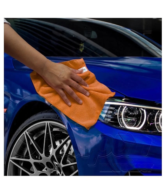 SOFTSPUN Microfiber Cloth -15 pcs - Small - 20x30 cms - 340 GSM Orange - Thick Lint & Streak-Free Multipurpose Cloths -Automotive Microfibre Towels for Car Bike Cleaning Polishing Washing & 