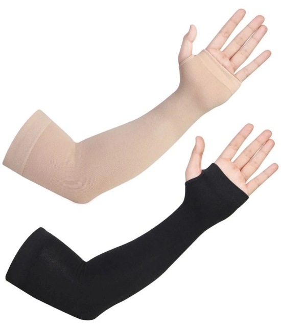 Bonjour Multicolor Solid Riding Sleeves ( Set of 2 ) - Freesize