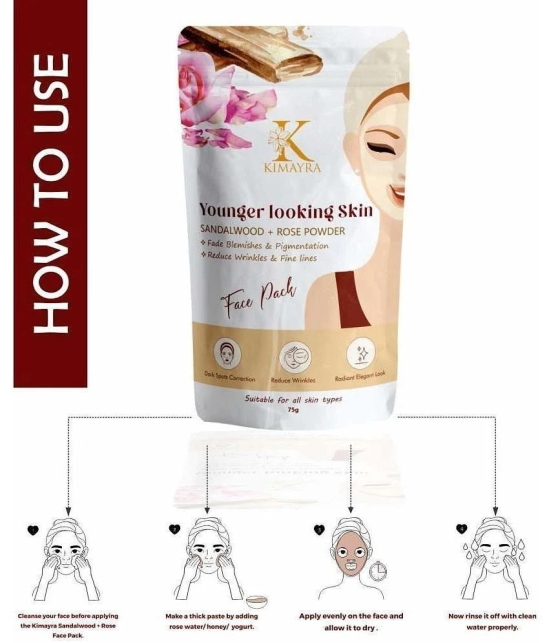 Kimayra Sandalwood + Rose Face Pack Powder For Women/Men -Safe For All Skin Type