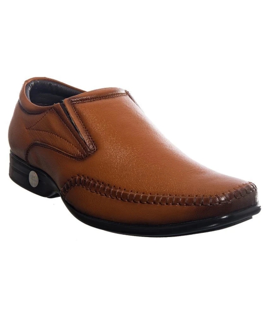 KHADIM Slip On Genuine Leather Tan Formal Shoes - None