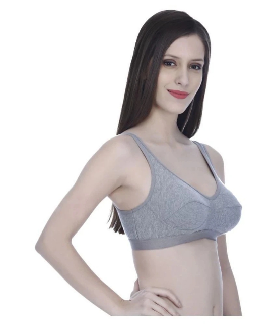 Elina Cotton Sports Bra - Grey - None