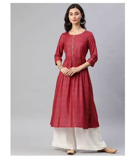 Alena Maroon Viscose Anarkali Kurti - L