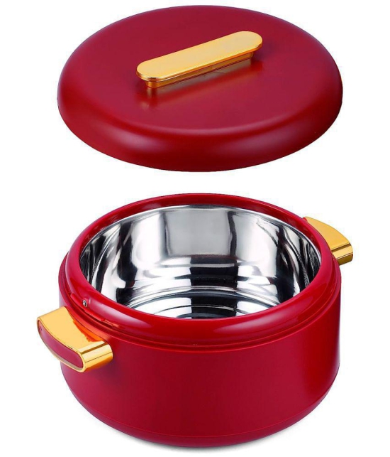 Oliveware Maroon Steel Thermoware Casserole ( Set of 1 , 1000 mL ) - Maroon