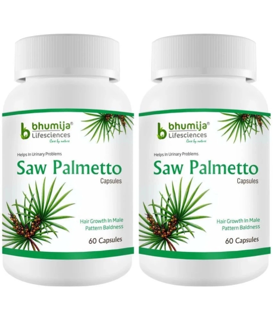 Bhumija Lifesciences Saw Palmetto with nettle root 60 Capsules(Pack of 2)