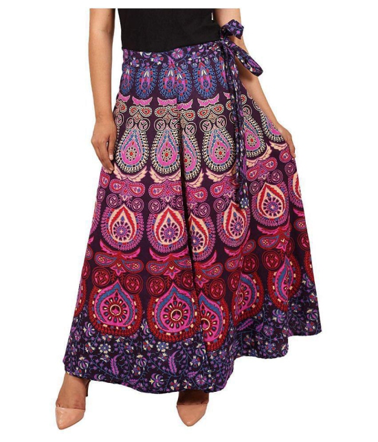 Rangun Cotton A-Line Skirt - Purple - 37-41