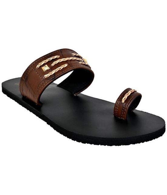 Altek - Brown Mens Thong Flip Flop - None