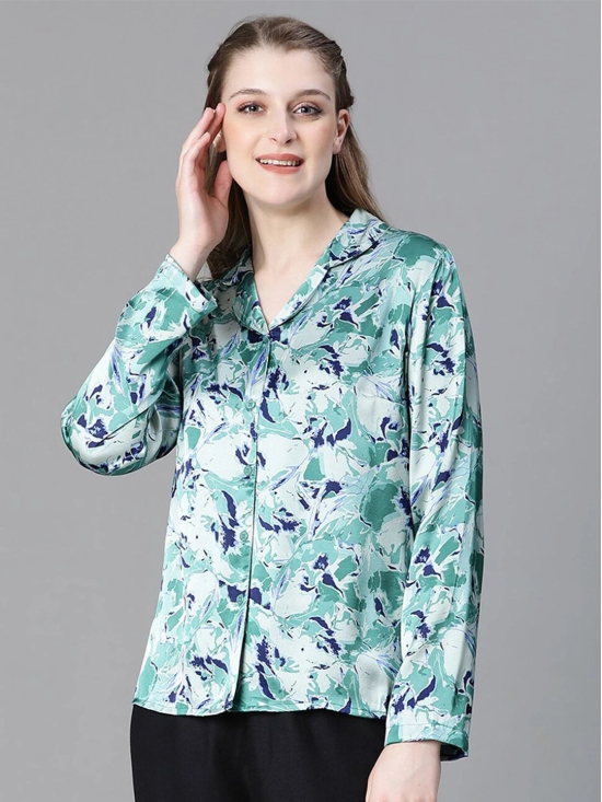 Oxolloxo Relaxed Floral Printed Cuban Collar Casual Shirt