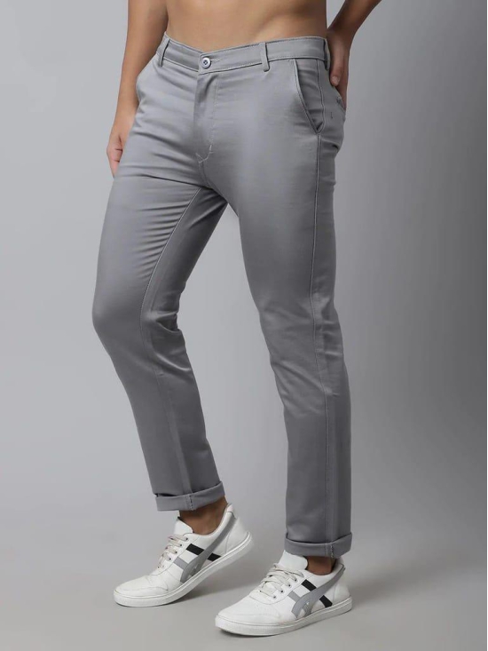 Rodamo Men Grey Slim Fit Trousers