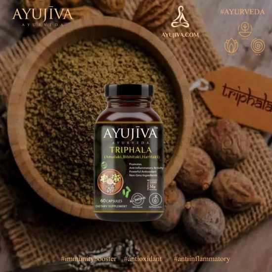 AYUJIVA Triphala Capsules (Amalaki, bibhitaki, Haritaki) -60 Veg Caps?