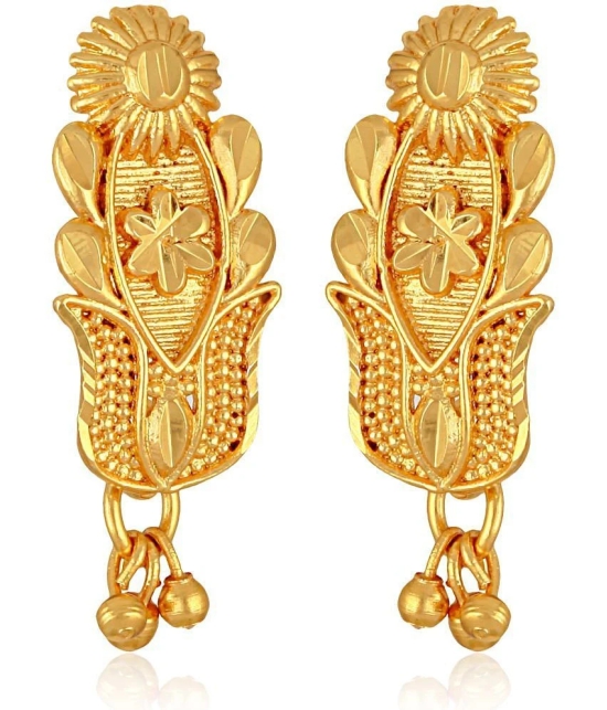 VIVASTRI Golden Stud Earrings ( Pack of 1 ) - Golden