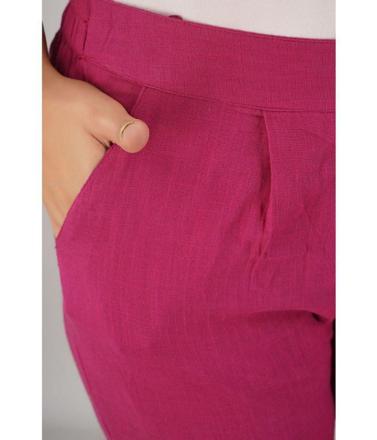 FabbibaPrints - Magenta Cotton Regular Women's Casual Pants ( Pack of 1 ) - None