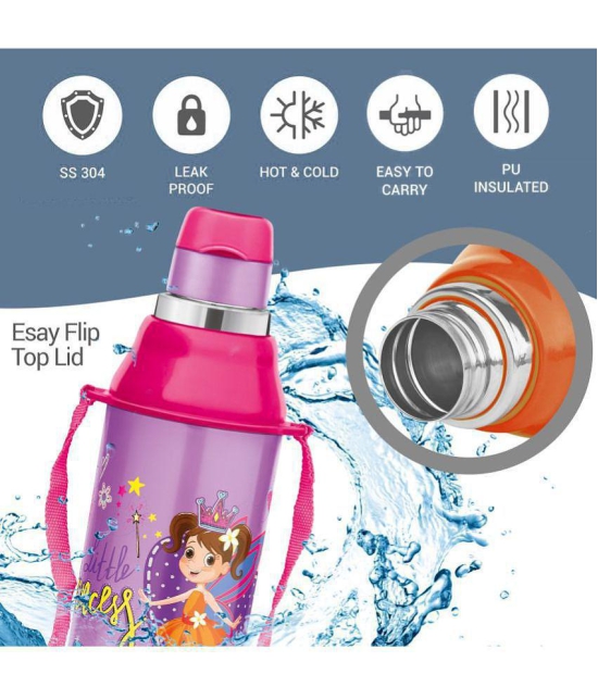 Milton Explorer Gift Set (Kool Steelight Insulated Water Bottle, 404 ml; More Meal Insulated Lunch Box with Inner Container and Spoon, 600 ml ), Light Purple | PU Insulated | Kids Tiffin & B