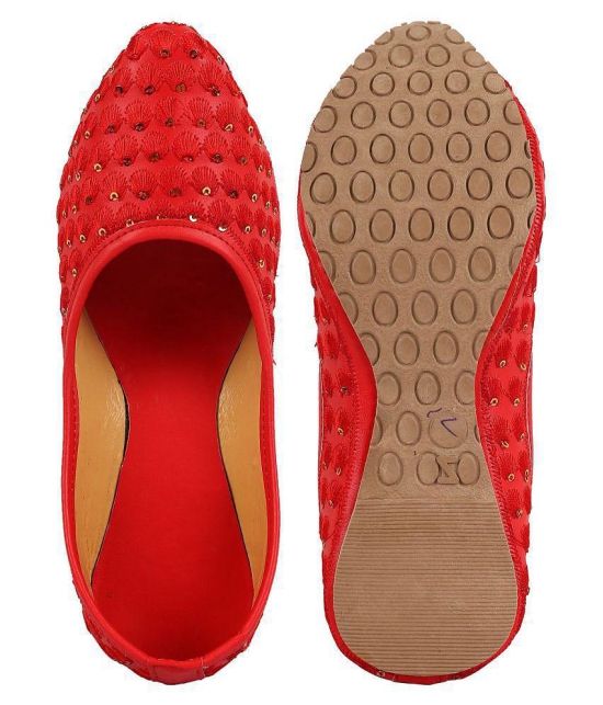 Raj Red Ethnic Footwear - None