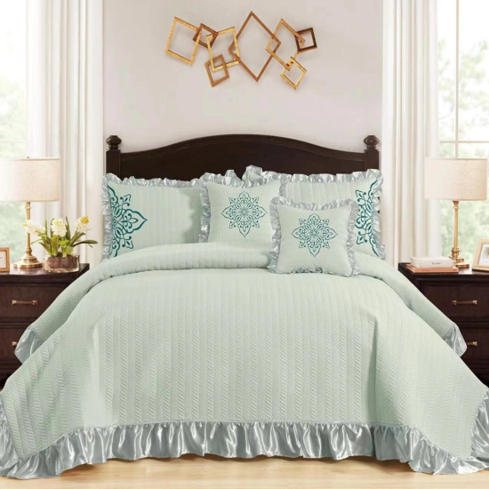 Timeless  Beauty 5 Pcs Bedcover Set-Sky Blue