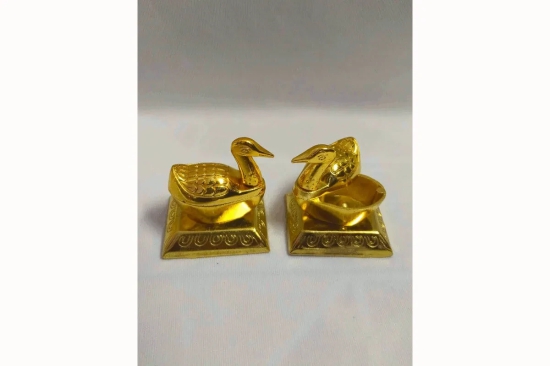 Duck Kumkum Box-With Out Base (H:2 x B:1.25 inches) / Silver