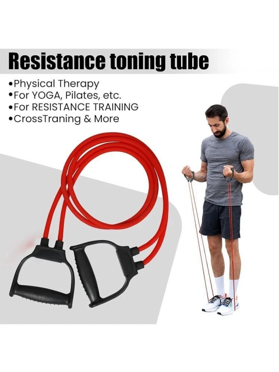 HORSE FIT Double Spring Tummy Trimmer Ab Exerciser and Double Toning Tube for Men and Women - Abs Exercise & Body Toner Equipment for Home Use. Gym & Fitness Kit. - Beige