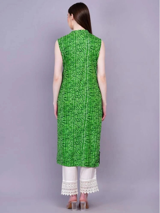 HIGHLIGHT FASHION EXPORT Cotton Printed Straight Womens Kurti - Green ( Pack of 1 ) - None