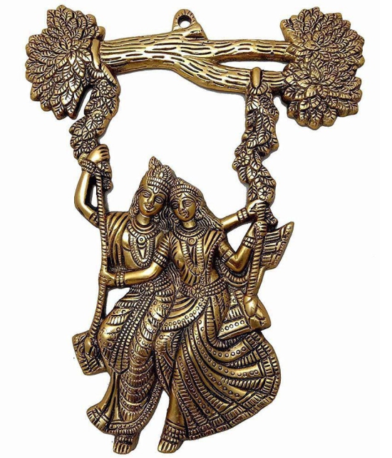 Green Tales - Brass Radha Krishna Idol ( 29 cm )