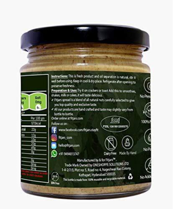 FITJARS Almond Butter with Tulsi ,200 ge Nut butters ,Crunchy Butter ,Bread Spread )