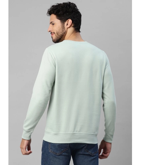 UrbanMark Men Regular Fit Printed Full Sleeves Round Neck Fleece Sweatshirt-Mint Green - None