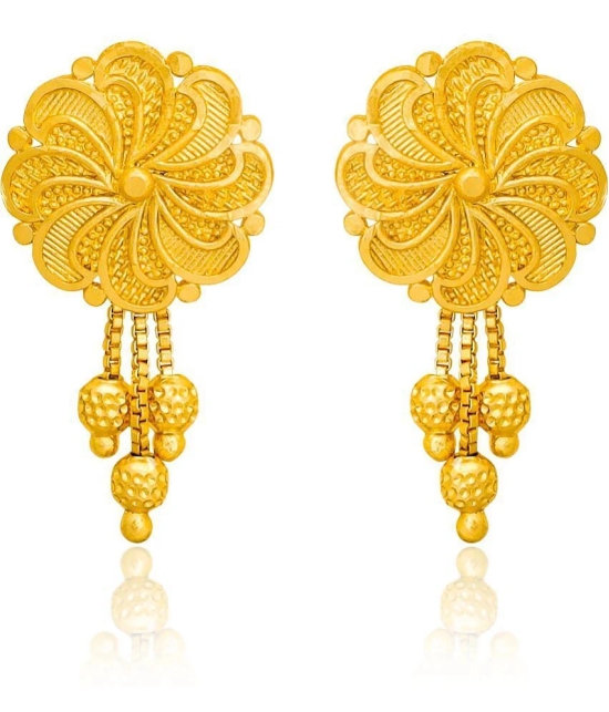 LUV FASHION Golden Danglers Earrings ( Pack of 1 ) - Golden