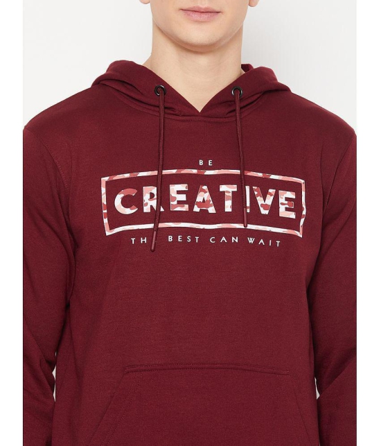 UBX Cotton Blend Hooded Mens Sweatshirt - Maroon ( Pack of 1 ) - None