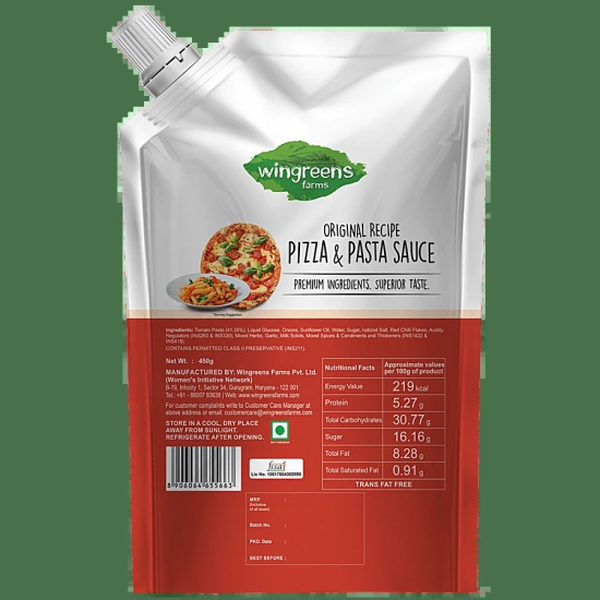 Wingreens Pizza N Pasta Sauce, 450 Gm