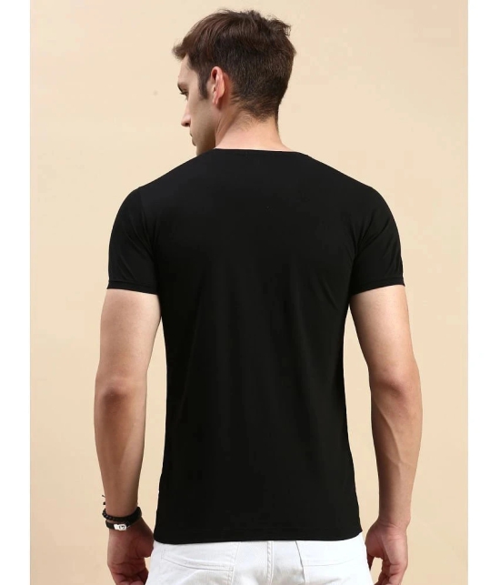 Showoff Cotton Slim Fit Printed Half Sleeves Mens T-Shirt - Black ( Pack of 1 ) - None