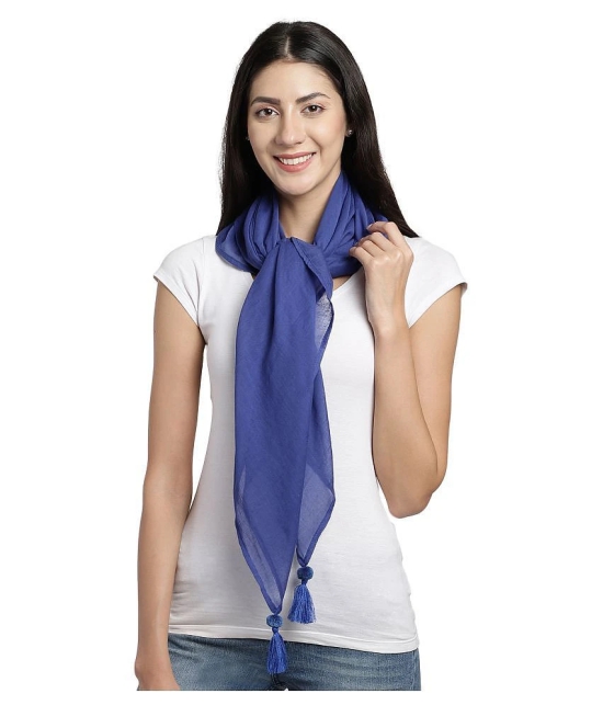 Anekaant Blue Solid Cotton Scarves