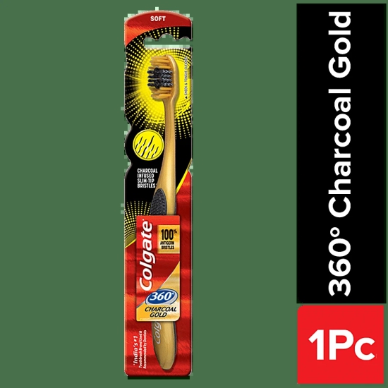 Colgate 360 Degree Charcoal Soft Toothbrush, 1 Pc