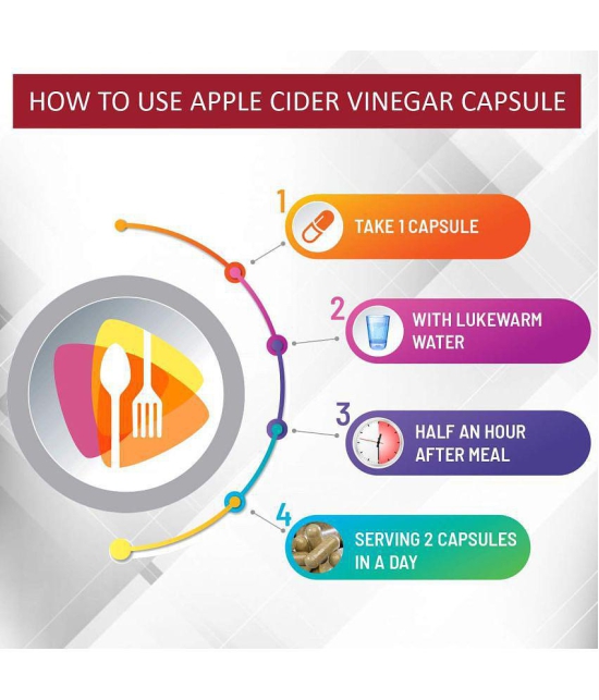 Farmity Apple Cider Vinegar Powder 500 mg - 60 Capsule | Weight management for men and Women